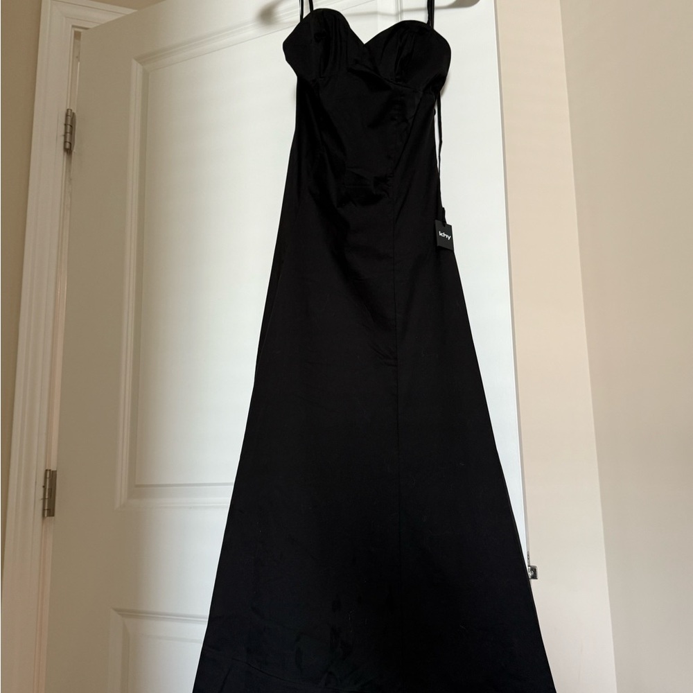 KHY POPLIN Black Midi Dress